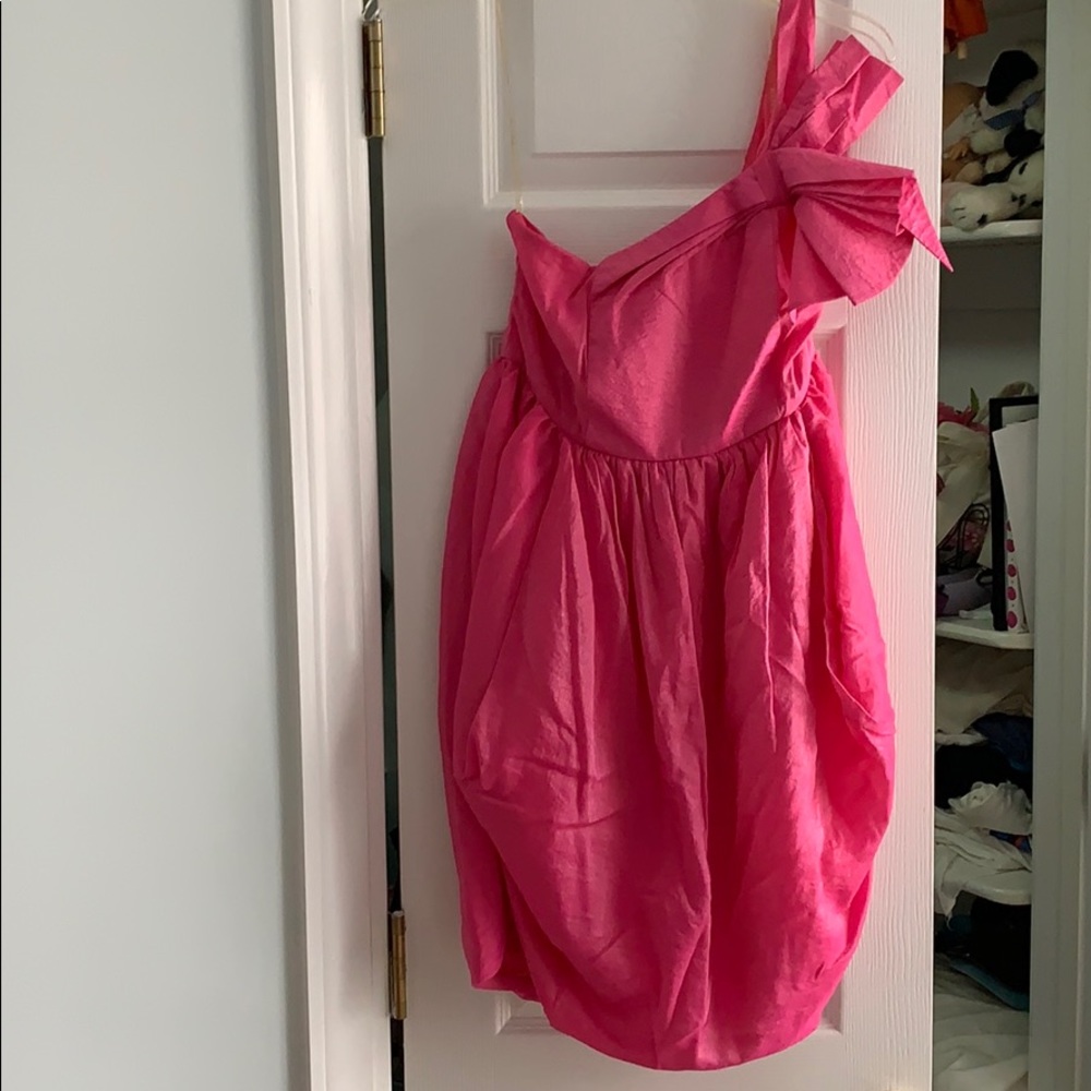 Pink one shoulder dress